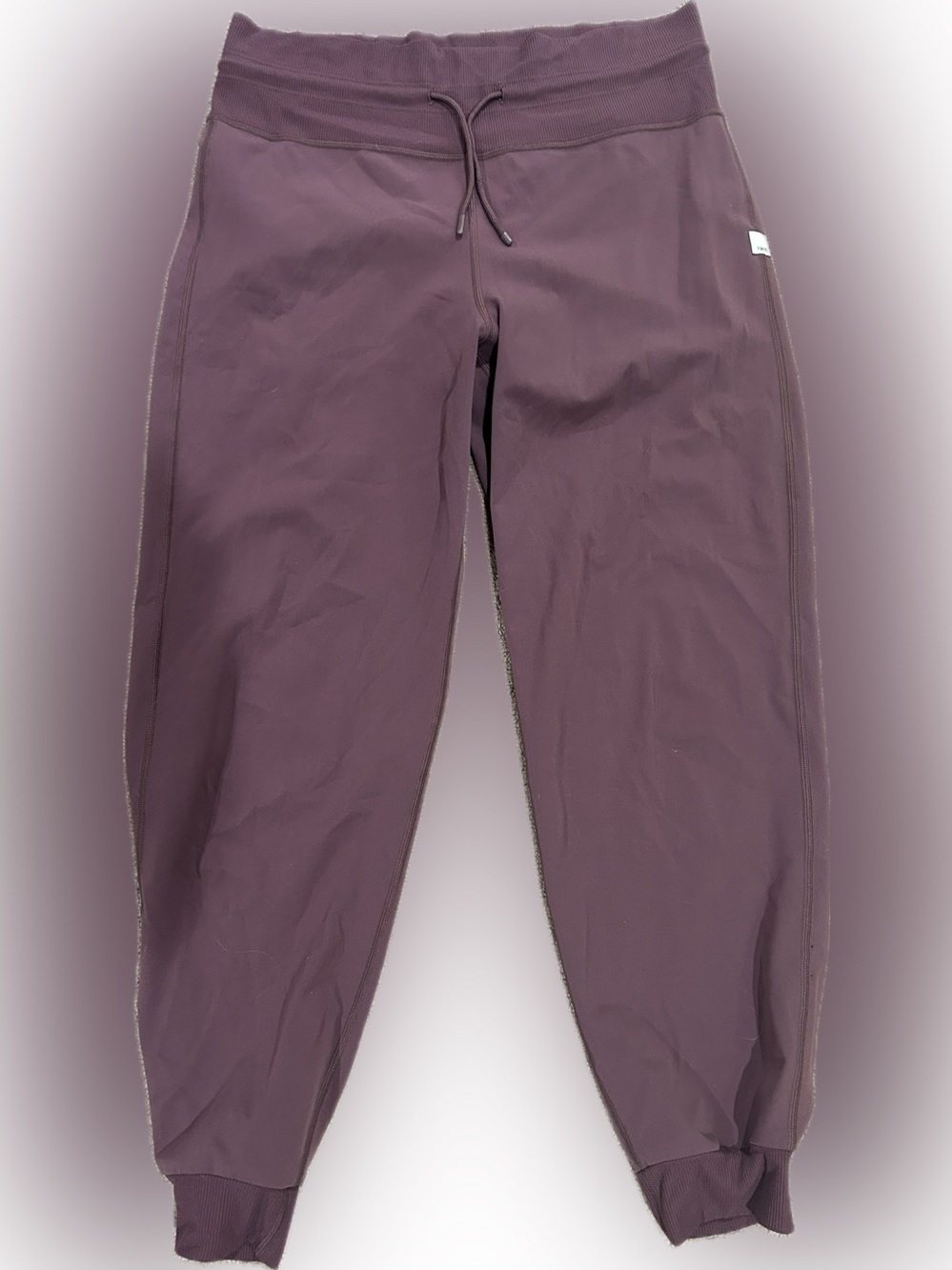 Vuori Daily Leggings Deep Plum Burgundy Drawstring Cuffed Ankle Large